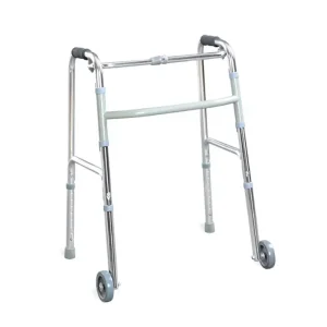 Folding walker with wheels